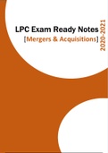 2020/21 - LPC Notes - Mergers & Acquisitions - Exam Ready Notes (Distinction Grade)