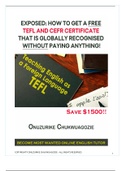 How TO Get A Free TEFL And CEFR Certificate That Is Globally Recognised Without Paying Anything!