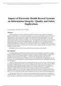 Impact of Electronic Health Record Systems on Information Integrity Quality and Safety Implications