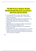 NR 509 Week 6 Shadow Health: Mental Health Physical Assessment – REVIEW QUESTIONS LATEST