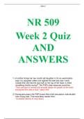 NR 509 Week 2 Shadow Health and Alternate Writing Assignments plus Quiz