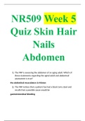 NR 509 Week 5 Quiz: Skin, Hair, Abdomen