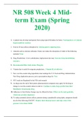 NR 508 Week 4 Mid-term Exam (Spring 2020)
