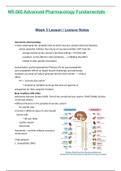 NR565 &sol; NR 565&colon; Advanced Pharmacology Fundamentals Week 3 Lesson Notes  &lpar;Fall 2020&rpar; Chamberlain College Of Nursing