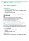 NR565 &sol; NR 565&colon; Advanced Pharmacology Fundamentals Week 1 &sol; 2 &sol; 3 &sol; 4 Lesson Notes BUNDLE &lpar;Fall 2020&rpar; Chamberlain College Of Nursing