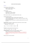 Financial models and derivatives lecture summary and sample questions