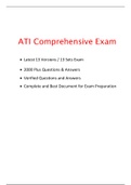 ATI COMPREHENSIVE PREDICTOR EXAM (13 LATEST VERSIONS) (YEAR-2020) (VERIFIED ANSWERS, 100% CORRECT)