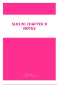 SLK120 Chapter 8 Notes