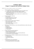NURSING NR602 Chapter 5: Symptoms and Syndromes Multiple Choice Questions