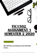 FIC1502 ASSIGNMENT 1 SEMESTER 2 2020 