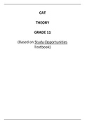 Grade 11 CAT Theory Textbook Summary (Study Opportunities Textbook)