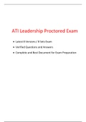 ATI LEADERSHIP PROCTORED EXAM (8 VERSIONS) (NEWEST-2020) (VERIFIED ANSWERS, 100% CORRECT)