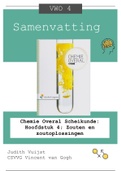 Samenvatting&colon; Chemie Overal Scheikunde&colon; Hoofdstuk 4&semi; Zouten en zoutoplossingen &lpar;VWO 4&rpar;