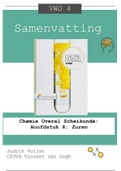Samenvatting&colon; Chemie Overal Scheikunde&colon; Hoofdstuk 8&semi; Zuren &lpar;VWO 4&rpar;