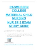 NUR 2513 / NUR2513: Maternal Child Nursing Final Exam Study Guide 2020/2021 Rasmussen College
