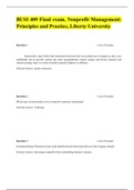 BUSI 409 Final Exam (Version-1), BUSI 409 NON-PROFIT MANAGEMENT, Liberty University