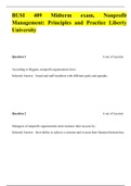 BUSI 409 Midterm Exam (Version-1), BUSI 409 NON-PROFIT MANAGEMENT, Liberty University