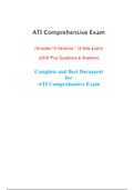 Proctored ATI Comprehensive Predictor Exam (13 Versions) / ATI Comprehensive Proctored Exam (Newest-2020)(100% Correct Answers, Real Exam with Practice Exam)