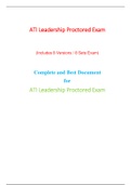 Leadership ATI Proctored Exam (8 Versions) / RN ATI Leadership Proctored Exam (Newest-2020)(100% Correct Answers, Real Exam with Practice Exam)