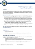 NR 360 Information Systems In Healthcare Nurse Touch Guidelines (Summer 2020) all Correct Answers Graded A