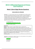 NR511 / NR 511: Differential Diagnosis & Primary Care Practicum Week 5 Quiz Review Q & A (Fall 2020) Chamberlain College Of Nursing