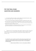 PSY 550 FINAL EXAM 2 – QUESTION AND ANSWERS