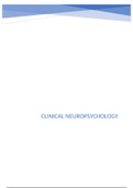Samenvatting Clinical Neuropsychology 