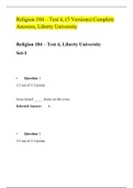 RLGN 104 TEST 4 (5 VERSIONS),Correct Question Answers, RLGN 104:Christian Life and Biblical Worldview,LIBERTY UNIVERSITY