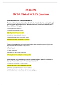 NUR 2356 MCD I Clinical NCLEX Questions LATEST