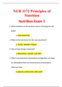 NUR1172 / NUR 1172 Principles of Nutrition Nutrition Exam 1 LATEST 