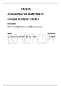 Tax1501 assignment 2 second semester 