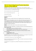  NR 511 Week 8 Final Exam Practice Questions-Answers (Term 2020-v2){GRADED A}