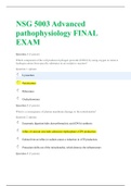 NSG 5003 Advanced pathophysiology FINAL EXAM LATEST graded A