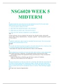 NSG6020 MIDTERM / NSG 6020 MIDTERM ( New, 2020/2021): South University (Correct Q & A)(SATISFACTION GUARANTEED)