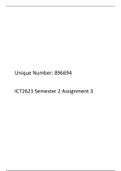 ICT2621 Semester 2 Assignment 3 2020 Solutions
