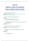 NR320 / NR 320 MENTAL HEALTH NURSING FINAL EXAM 3 LATEST 2020/2021