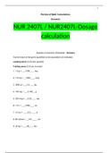 NUR 2407L / NUR2407L-Dosage calculation   Systems Conversion Worksheet 