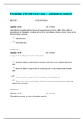 PSYC 300 Final Exam 2 Questions & Answers Complete