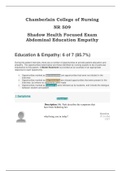 NR 509 Shadow Health Focused Exam Abdominal Education Empathy Education & Empathy: 6 of 7 (85.7%)