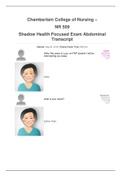 NR 509 Shadow Health Focused Exam Abdominal Transcript