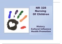 NR 328 Nursing of Children _ History Cultural Influence Health Promotion | NR 328 Nursing of Children - Chamberlain College of Nursing