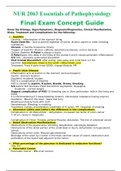 NUR 2063 Essentials of Pathophysiology Final Exam Concept Guide