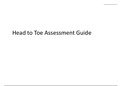 Head to Toe Assessment Guide (Latest-2020) (Verified Answers, COMPLETE GUIDE FOR EXAM PREPARATION)