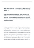 Health Policy|NR 708 Week 1 Discussion 2: Nursing Advocacy