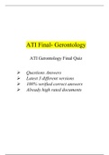 ATI Gerontology Final Quiz (3 Versions).Complete Solution Guide,Extremely Helpful during Exam