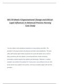 NR 510 Week 4 Organizational Change and Ethical-Legal Influences in Advanced Practice Nursing Case Study