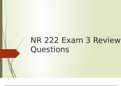 NR 222 Exam 3 Review Questions  With Answers {100%}