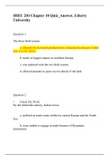 HIEU 201  CHAPTER 10 QUIZ ANSWER,Question with correct Answers,HIEU 201:HISTORY OF WESTERN CIVILIZATION I,LIBERTY UNIVERSITY
