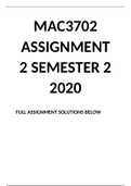 MAC3702 ASSIGNMENT 2 SEMESTER 2 2020