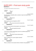 NURS 6551 Final Exam 2 - Question and Answers,100% correct.